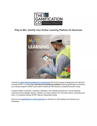Play to Win_ Gamify Your Online Learning Platform for Business