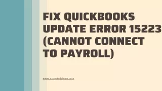 How to Troubleshoot QuickBooks Payroll Error 15223?