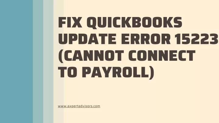fix quickbooks update error 15223 cannot connect