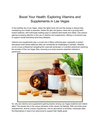 Boost Your Health_ Exploring Vitamins and Supplements in Las Vegas