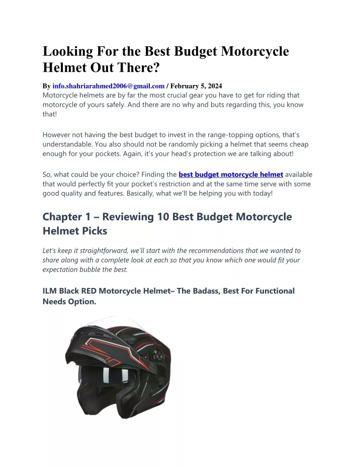 looking for the best budget motorcycle helmet