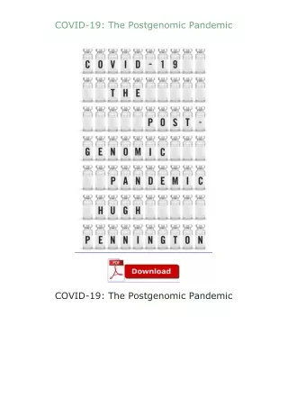 download⚡️ free (✔️pdf✔️) COVID-19: The Postgenomic Pandemic