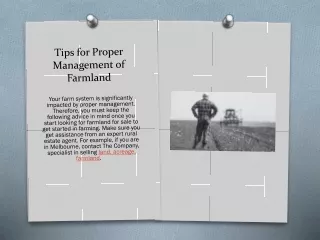 Tips for Proper Management of Farmland