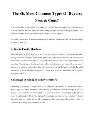 the six most common types of buyers