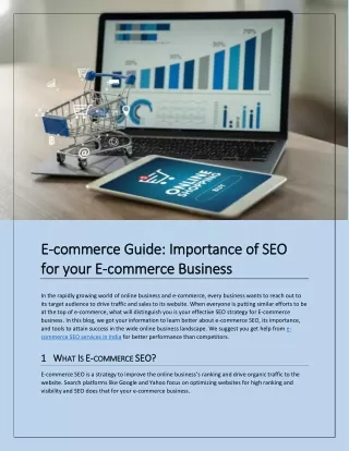 E-commerce Guide: Importance of SEO for your E-commerce Business