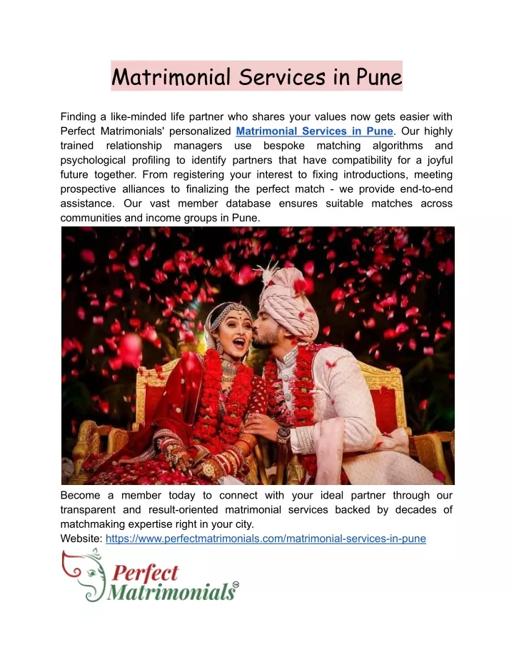 matrimonial services in pune