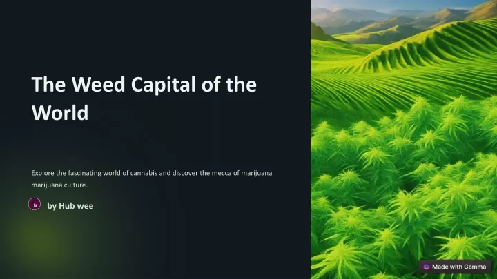 the weed capital of the world