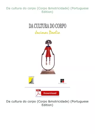 Da-cultura-do-corpo-Corpo--motricidade-Portuguese-Edition