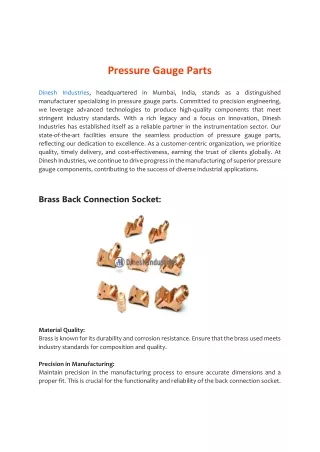 Pressure Gauge Parts