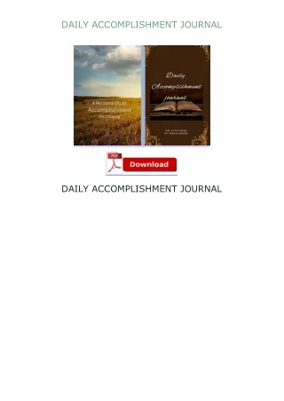 download⚡[EBOOK]❤ DAILY ACCOMPLISHMENT JOURNAL