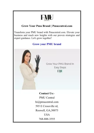 Grow Your Pmu Brand  Pmucentral.com