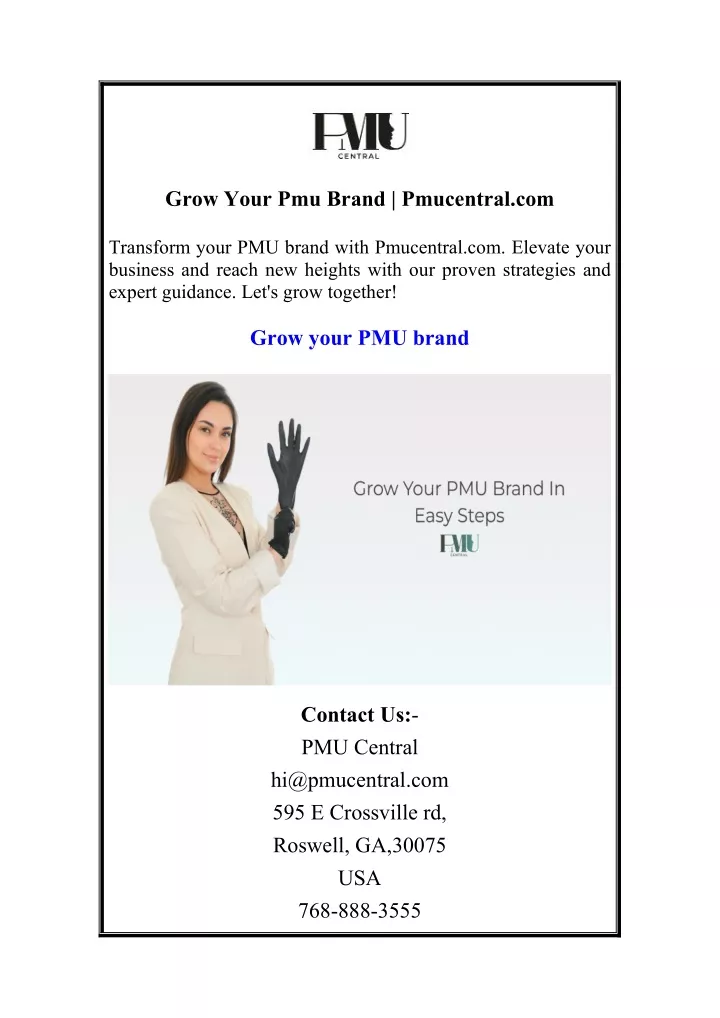 grow your pmu brand pmucentral com