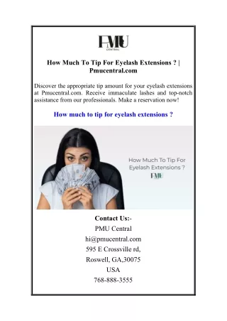 How Much To Tip For Eyelash Extensions  Pmucentral.com