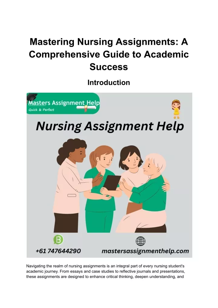 mastering nursing assignments a comprehensive