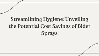 Bidet spray and potential cost savings over time