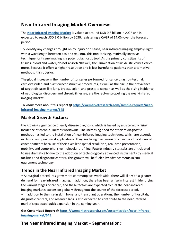 near infrared imaging market overview