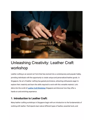 Unleashing Creativity_ Leather Craft workshop