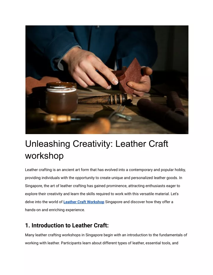 unleashing creativity leather craft workshop