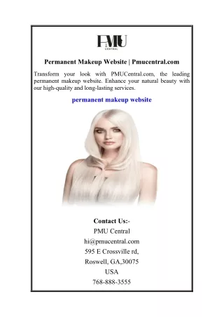 Permanent Makeup Website  Pmucentral.com