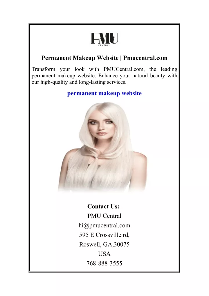 permanent makeup website pmucentral com
