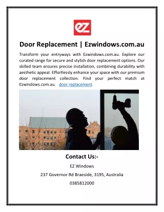 Door Replacement | Ezwindows.com.au