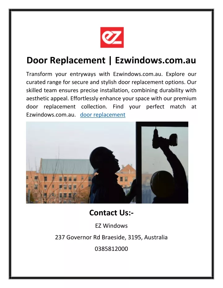 door replacement ezwindows com au
