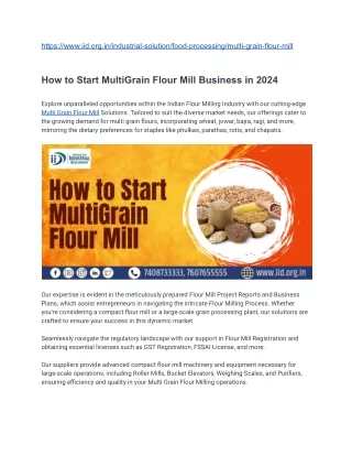 How to Start Multigrain Flour Mill Business in 2024