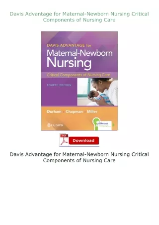 download⚡[EBOOK]❤ Davis Advantage for Maternal-Newborn Nursing Critical Components of Nursing Care
