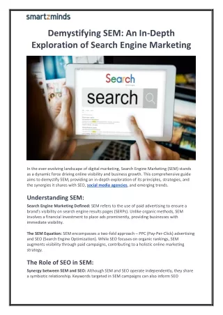 Demystifying SEM An In-Depth Exploration of Search Engine Marketing
