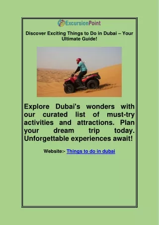 Things to do in dubai