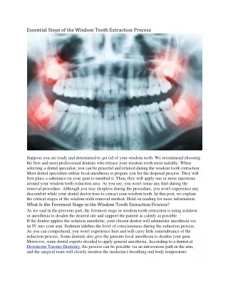 Essential Steps of the Wisdom Tooth Extraction Process