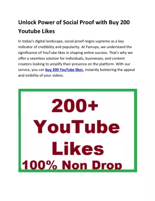 Unlock Power of Social Proof with Buy 200 Youtube Likes