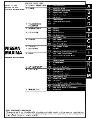 2008 Nissan Maxima Service Repair Manual