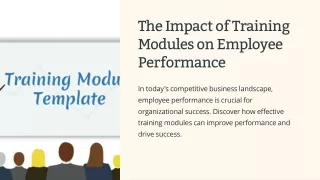 The Impact of Training Modules on Employee Performance