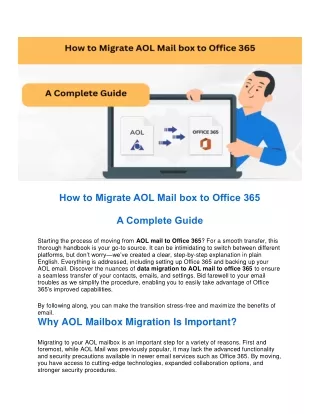 How to Migrate AOL Mail box to Office 365