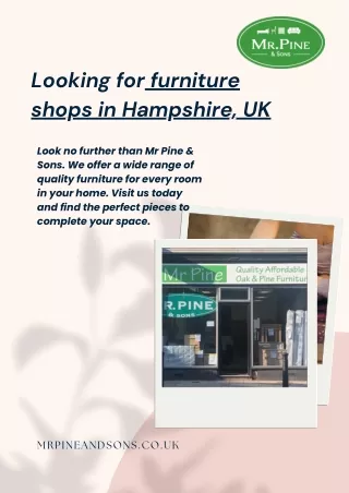 Looking for furniture shops in Hampshire, UK