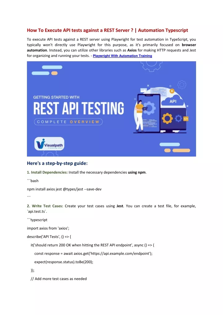 how to execute api tests against a rest server