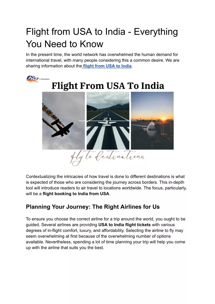 flight from usa to india everything you need