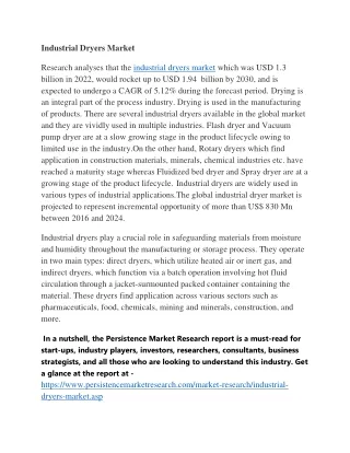 industrial dryers market