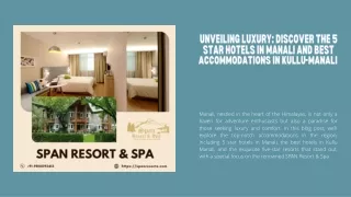 Unveiling Luxury Discover the 5 Star Hotels in Manali and Best Accommodations in Kullu-Manali