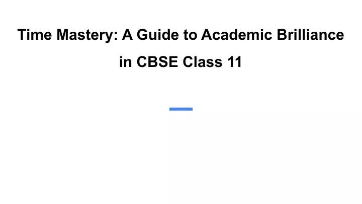 time mastery a guide to academic brilliance