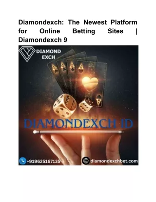 Diamond exchange 9 Sign up Now & Join Diamondexch ID