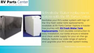 Explore the Best RV Fresh Water Tank Replacements