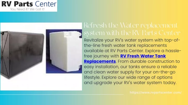 refresh the water replacement system with