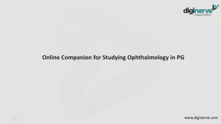 Online Companion for Studying Ophthalmology in PG.