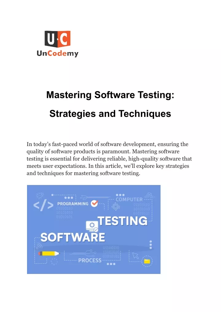 mastering software testing