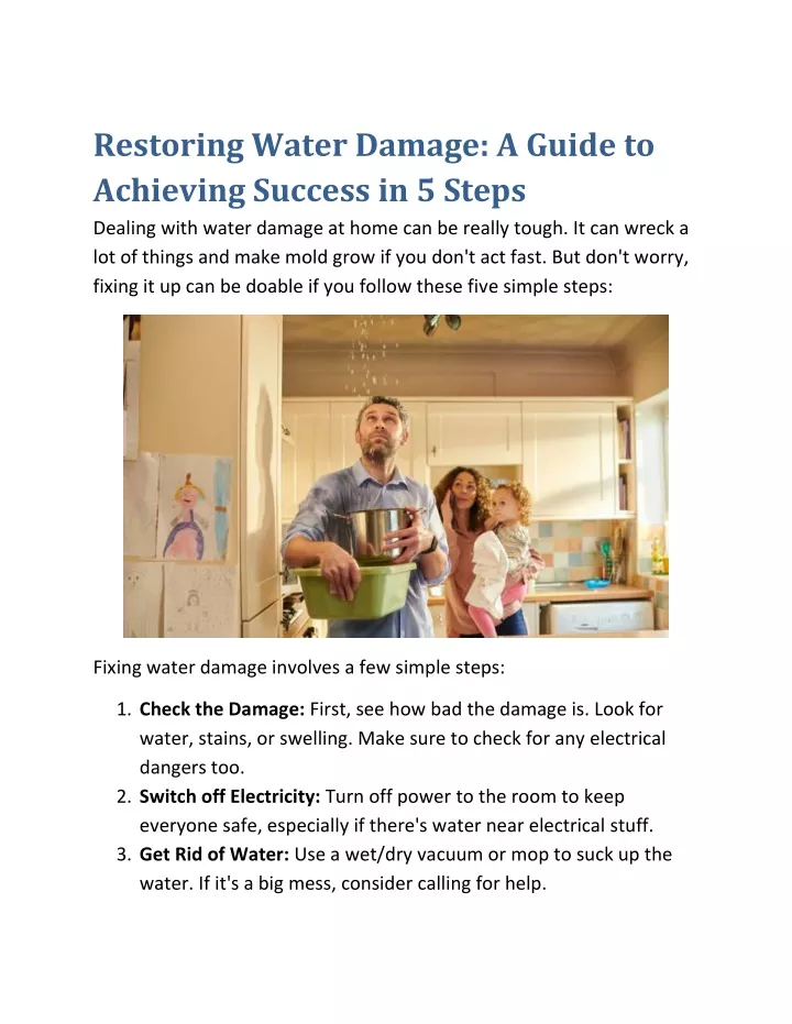 restoring water damage a guide to achieving