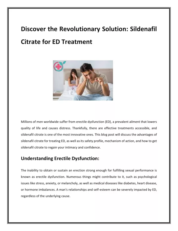 discover the revolutionary solution sildenafil