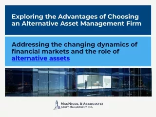 Advantages of Choosing an Alternative Asset Management Firm