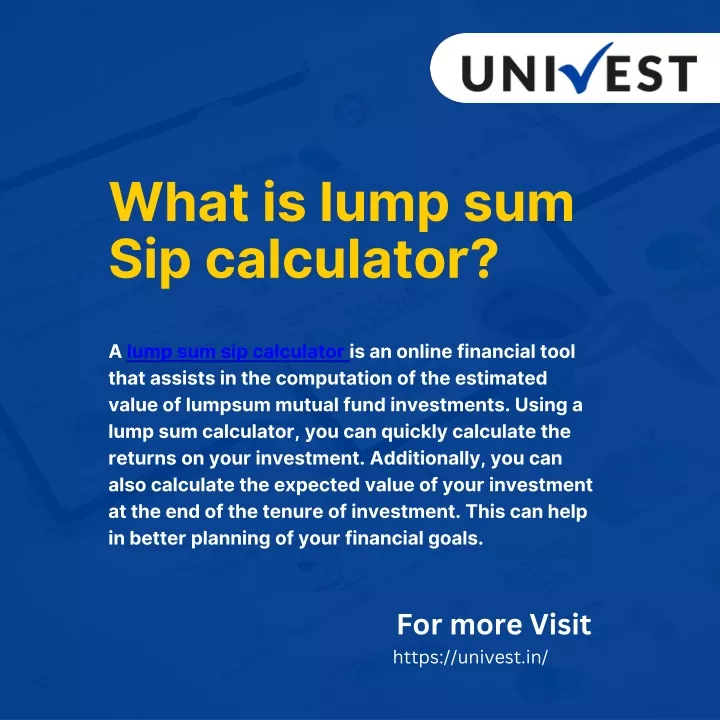 what is lump sum sip calculator